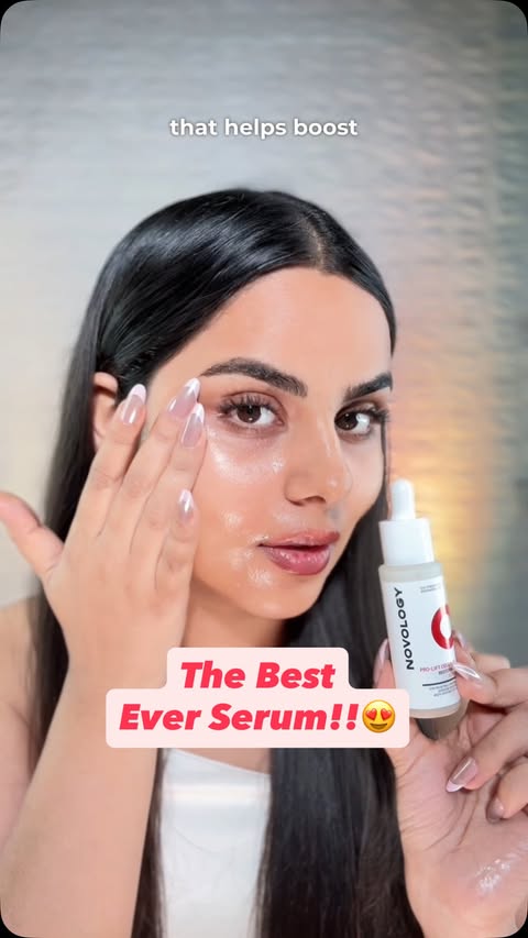 Instagram post by @prerna.mt for Novology. Caption reads: [...] loving how gentle yet effective the Novology....