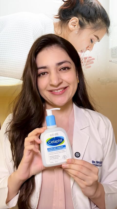 Instagram post by @doctorshailya for Cetaphil. Caption reads: [...] — even sensitive & irritated skin....