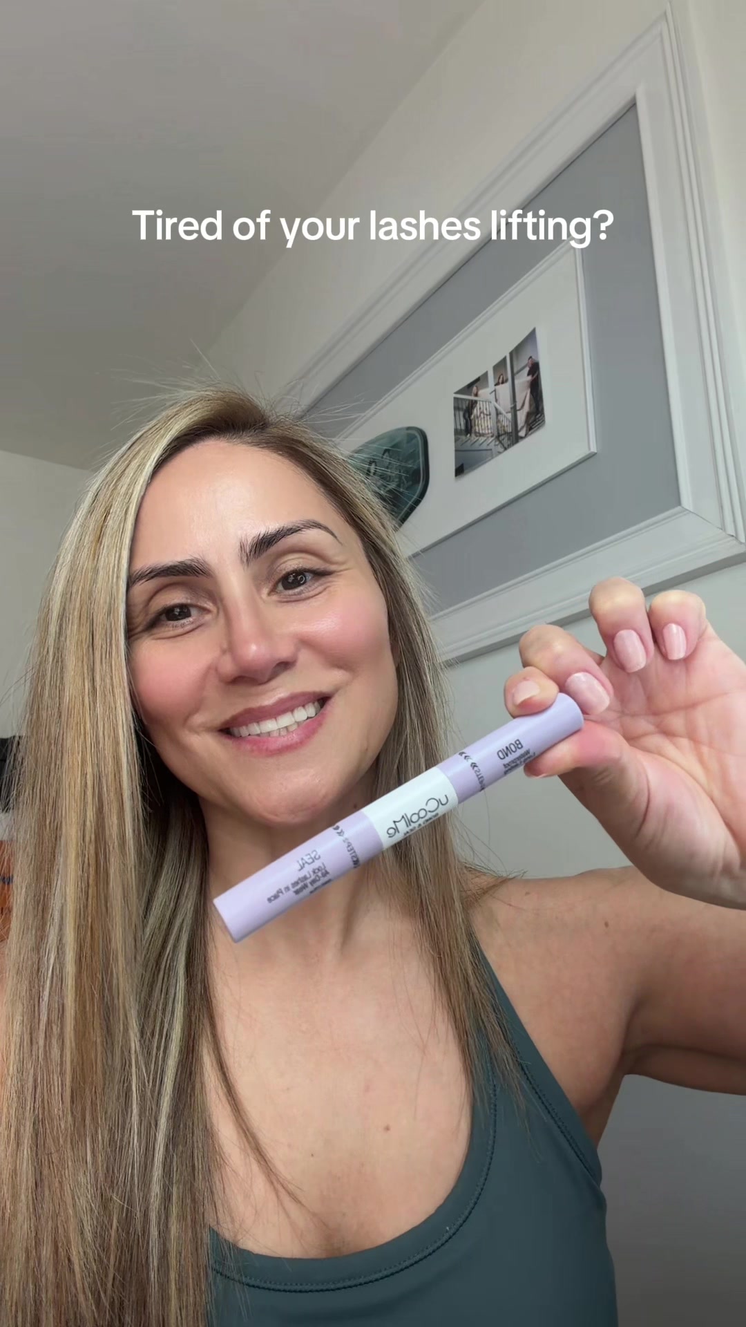 TikTok post by @fitwithgio for uCoolMe Lashes. Caption reads: [...] corners … you need to try this 👀✨....
