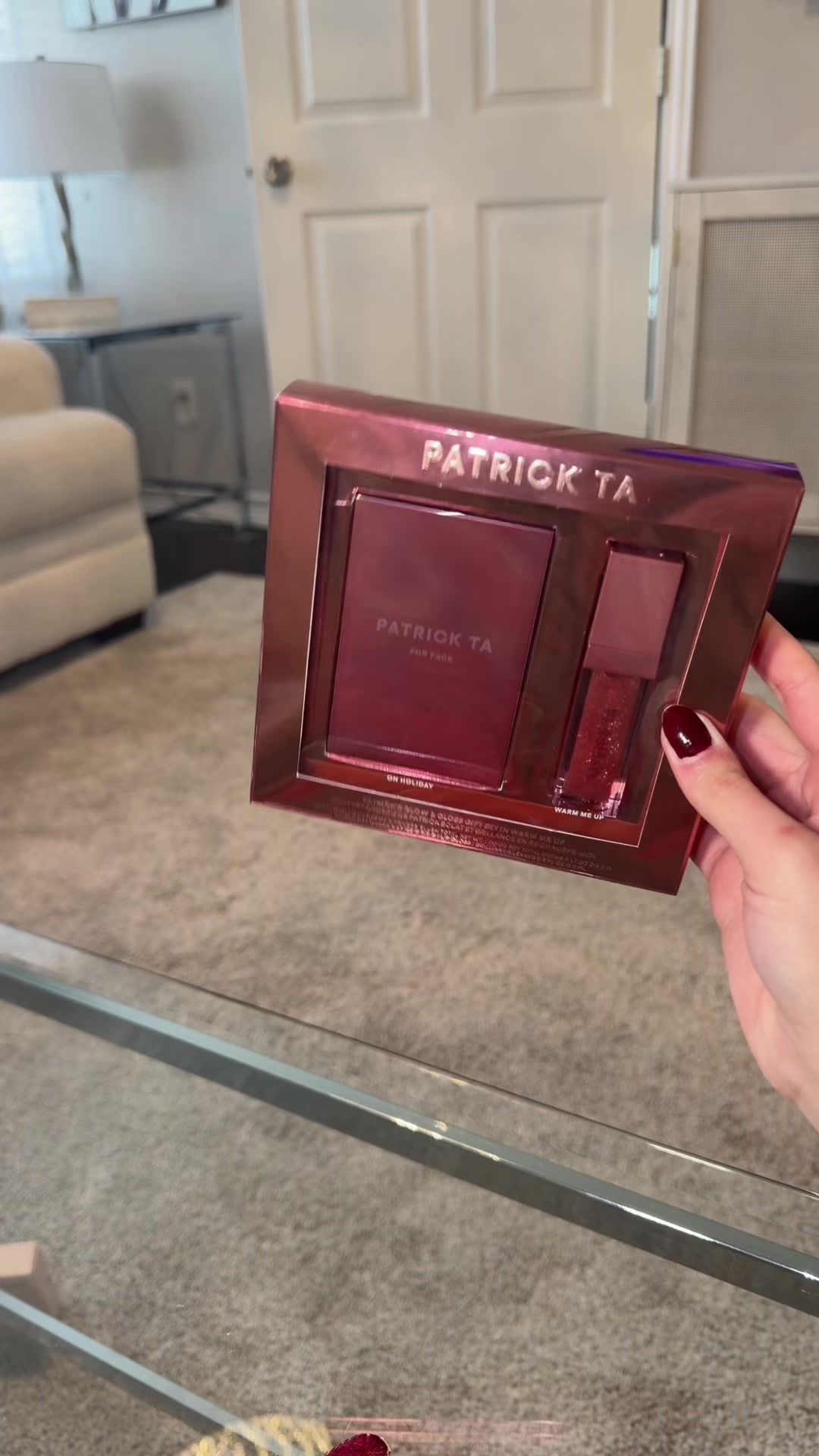 TikTok post by @psychictexas for Patrick Ta. Caption reads: [...] new holiday gift set @Patrick Ta Beauty I am....