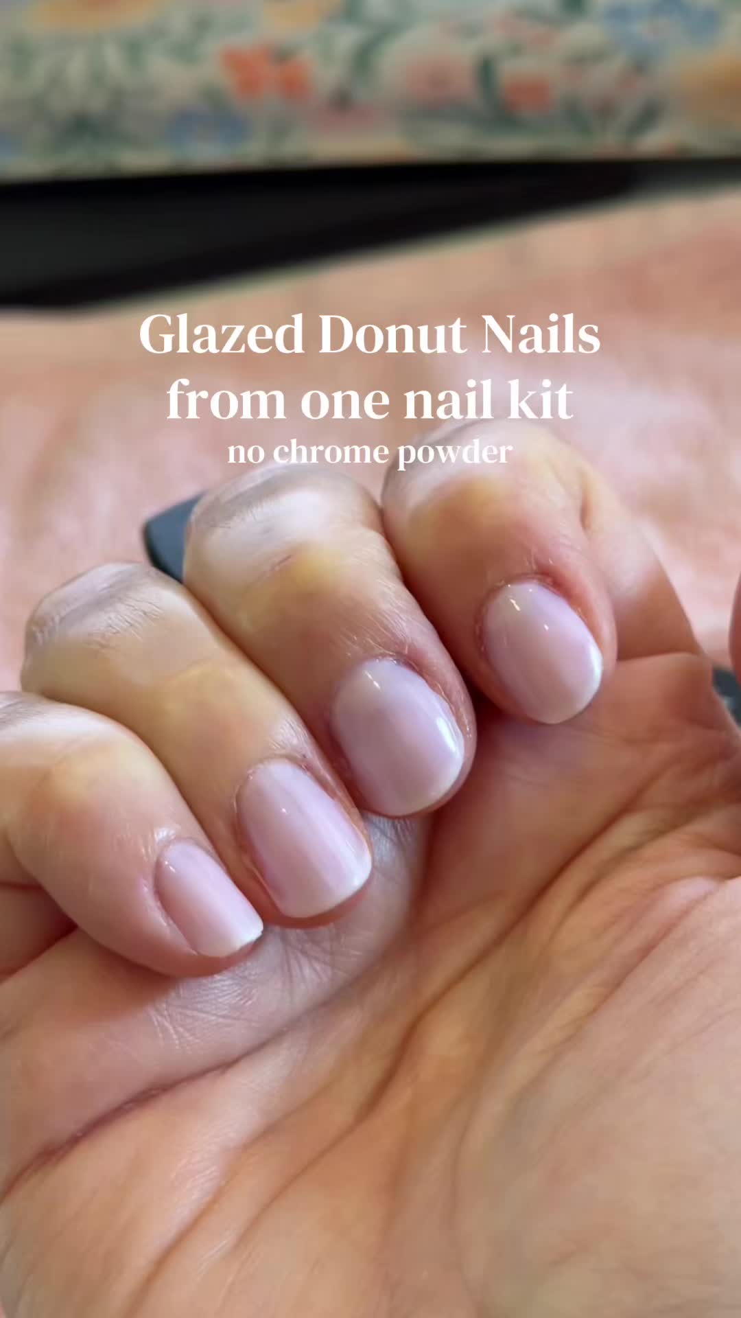 TikTok post by @becksamples101 for LONDONTOWN. Caption reads: Glazed donut nails at home, two steps. Londontown....