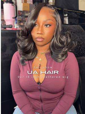 TikTok post by @thaarealbabyd for U&A Hair Shop. Caption reads: [...] Detroit layers are EVERYTHING 🤍 @U&A HAIR....