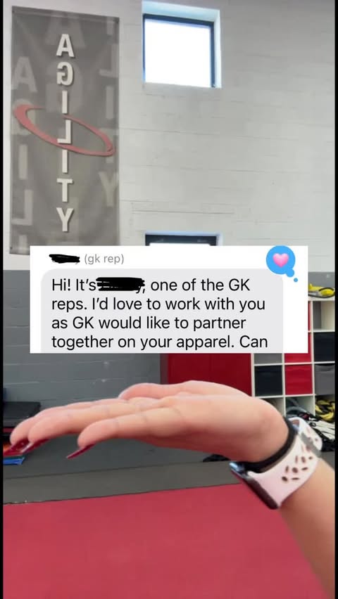 Instagram post by @aliah_ragaflipz for GK Elite. Caption reads: [...] competition leotards🫣 thank you!!!!....