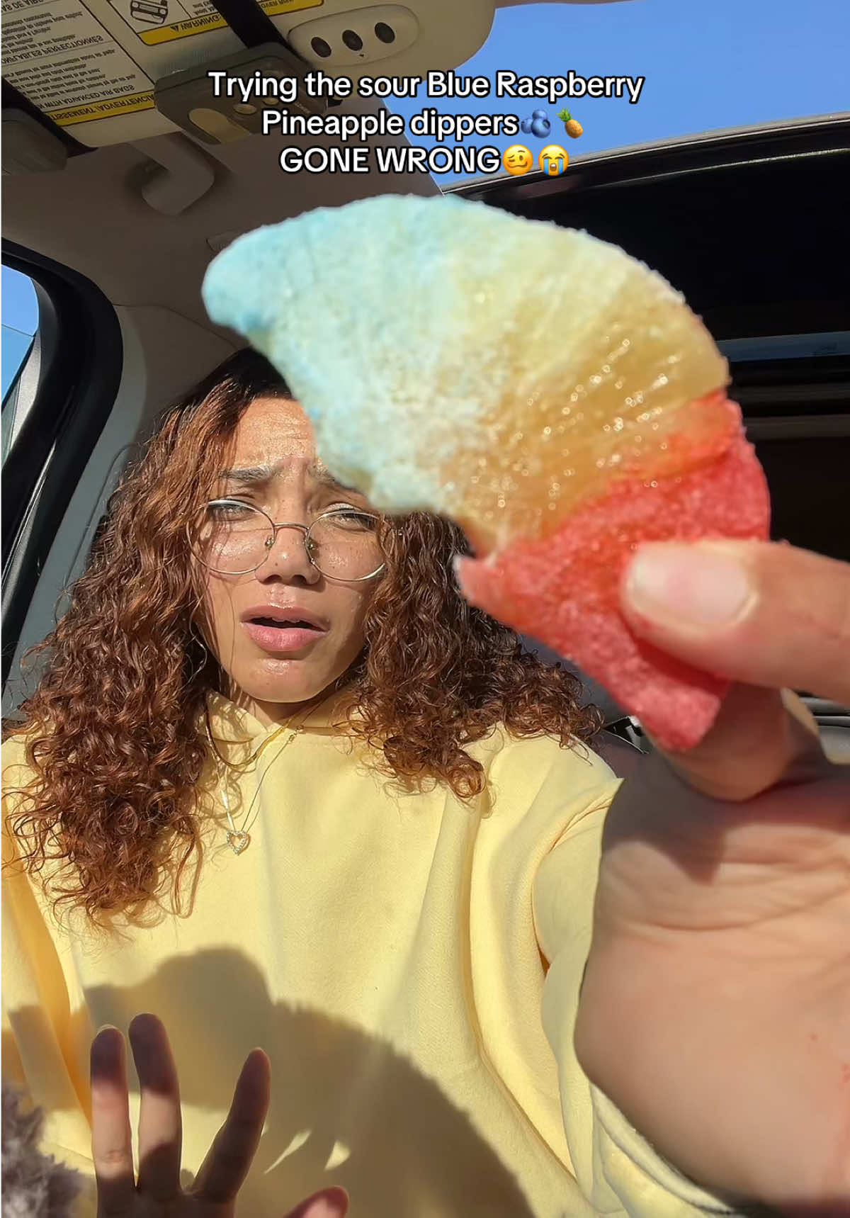 TikTok post by @defined.by.destinee for Final Boss Sour. Caption reads: Trying the viral @finalbosssour Bluerasperry....