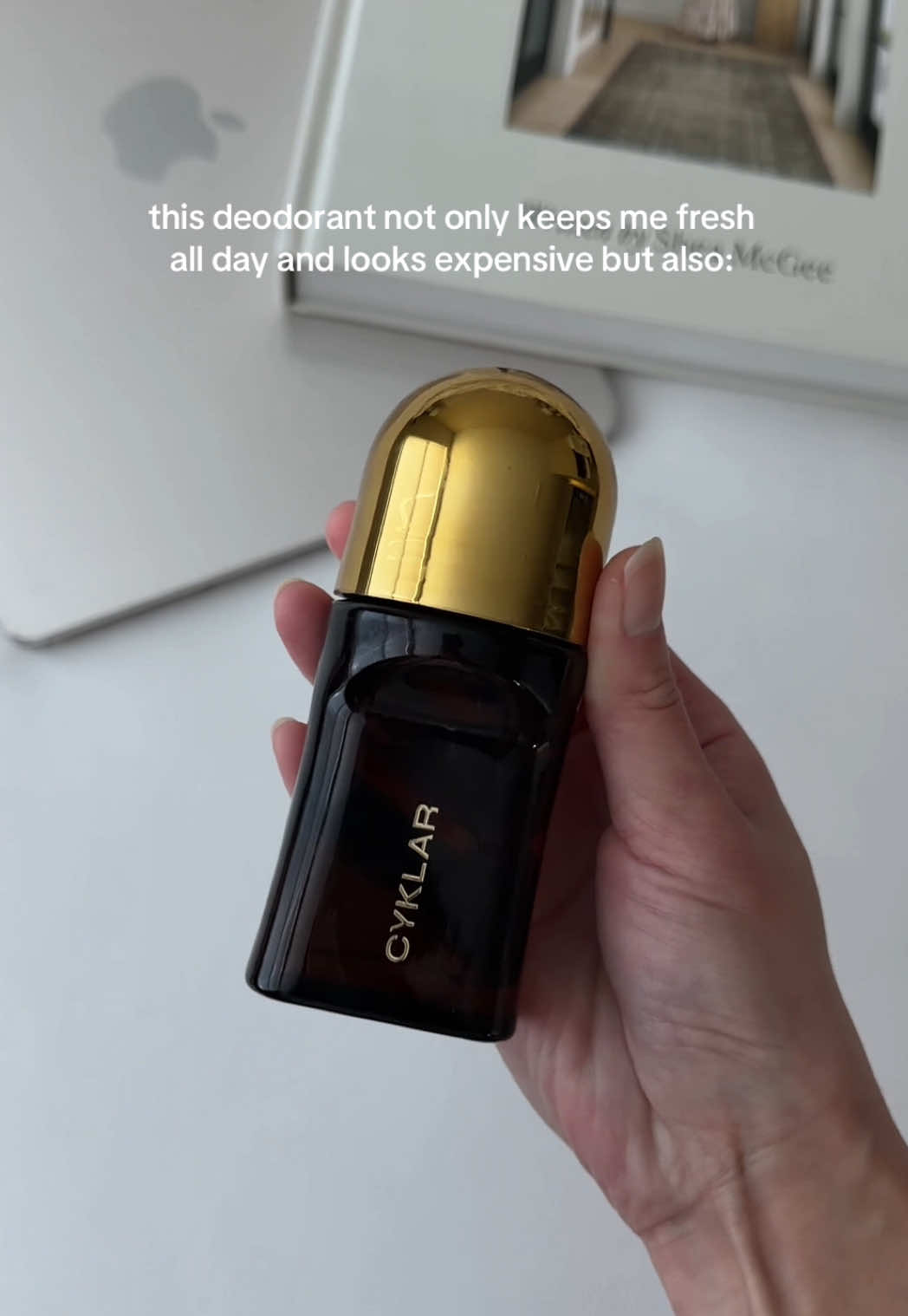 TikTok post by @krisis.tan for CYKLAR. Caption reads: [...] and is aluminum & baking soda-free 🤎....