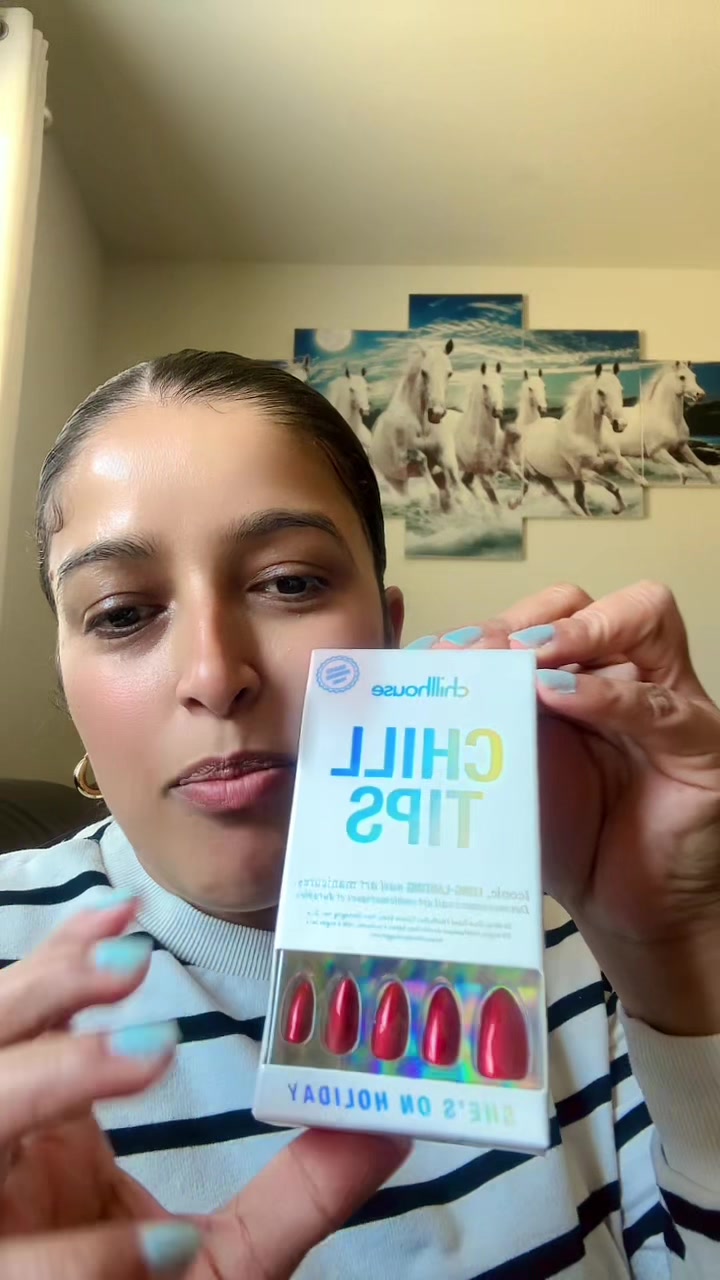 TikTok post by @chitraupadhyay8 for Chillhouse. Caption reads: [...] Sets - Chilltips Press On Nails @Shop....