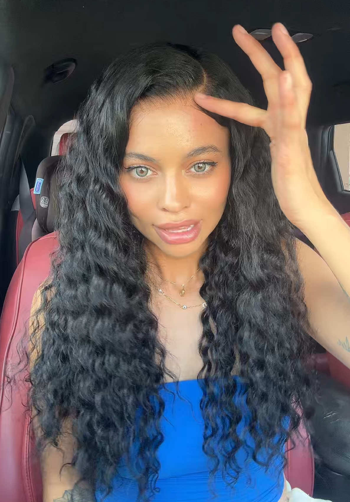 TikTok post by @imsimplynessa for Wiggins Hair. Caption reads: Love how easy this @Wiggins Hair wig is to throw....