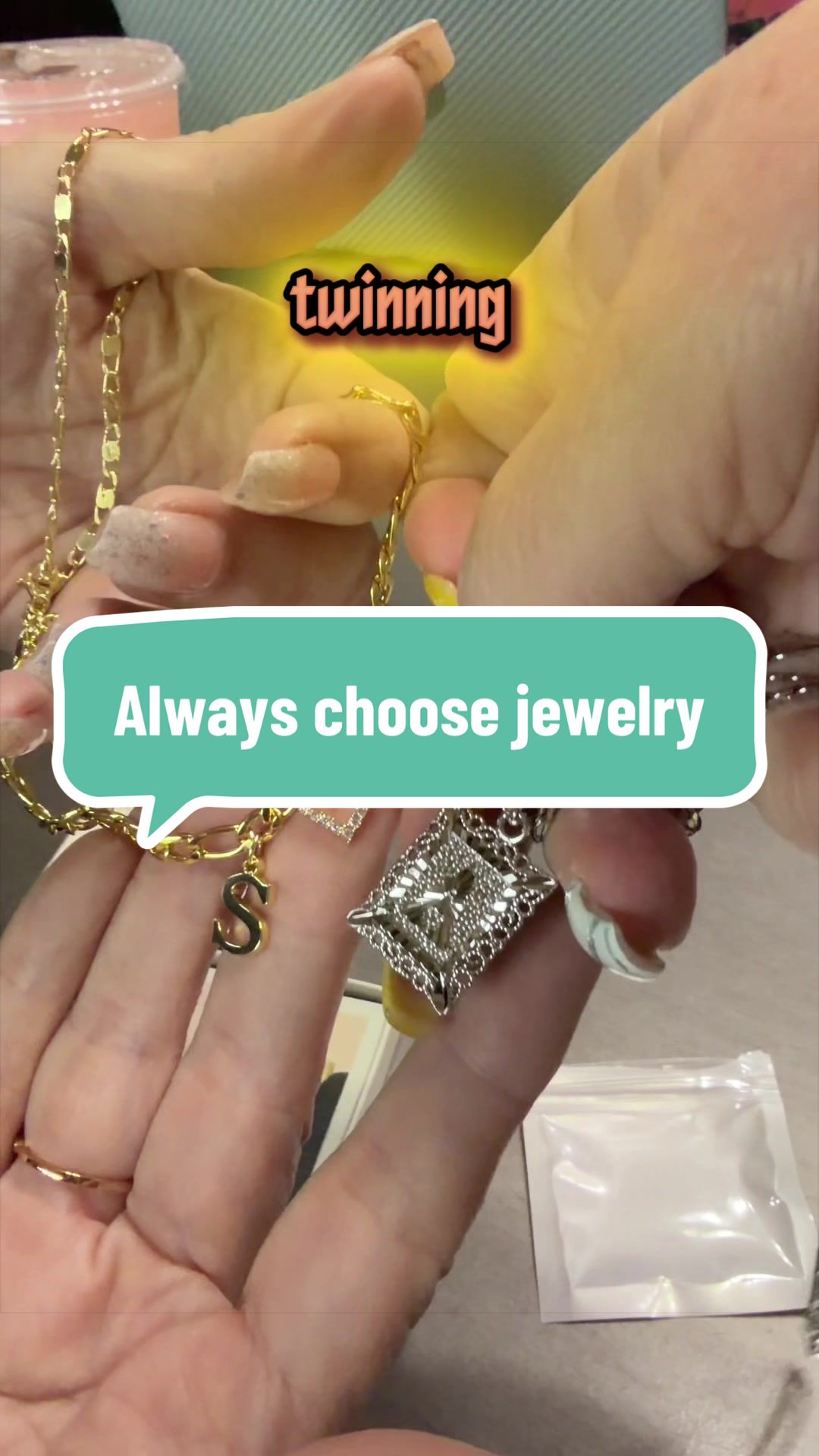 TikTok post by @try.it.with.oma for KissYan Jewelry. Caption reads: [...] #giftideas #italystyle @KissYan Jewelry....