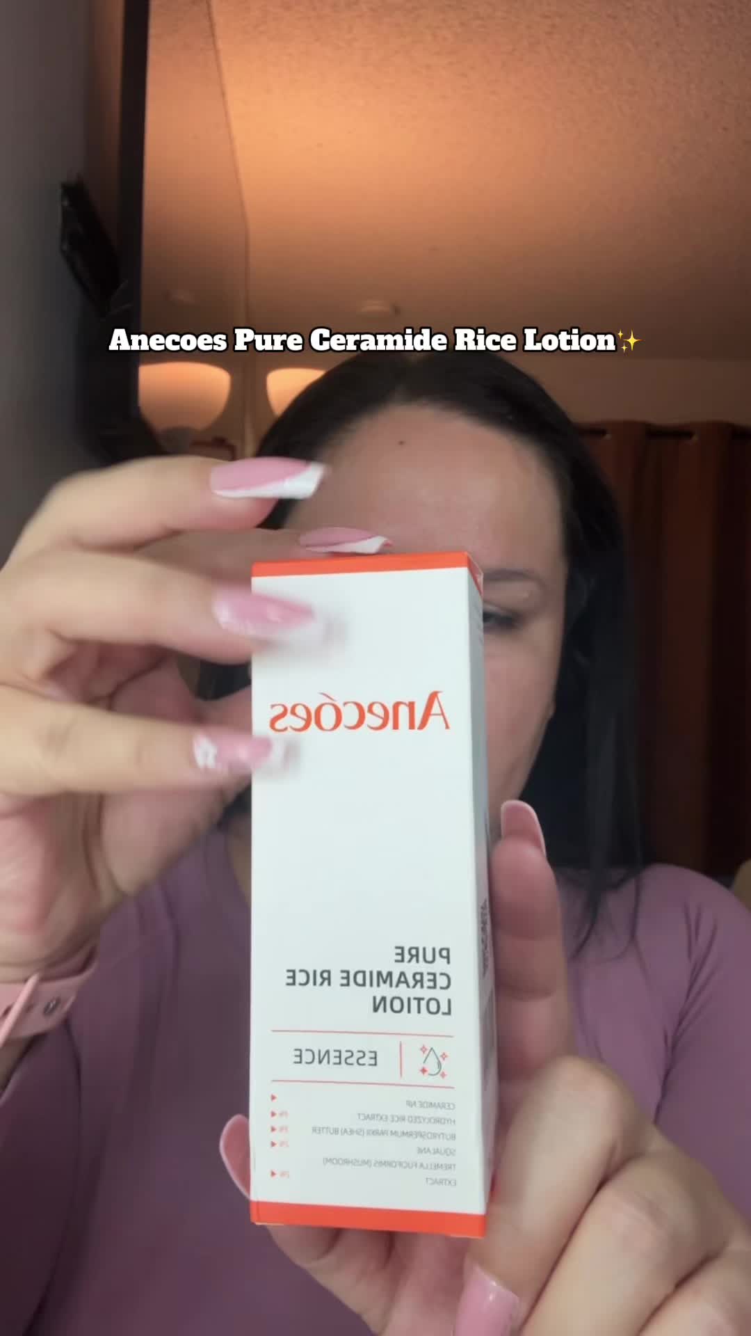 TikTok post by @lucyylovesmakeup for ANECOES. Caption reads: Added this @ANECOES official lotion to my skincare....