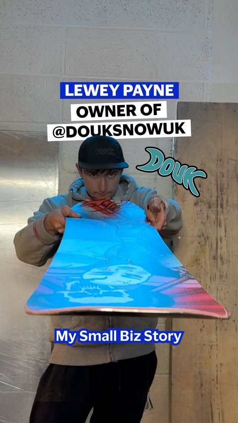 Instagram post by @douksnowuk for Visa. Caption reads: #AD This didn’t happen overnight 💪 #SmallBusiness....