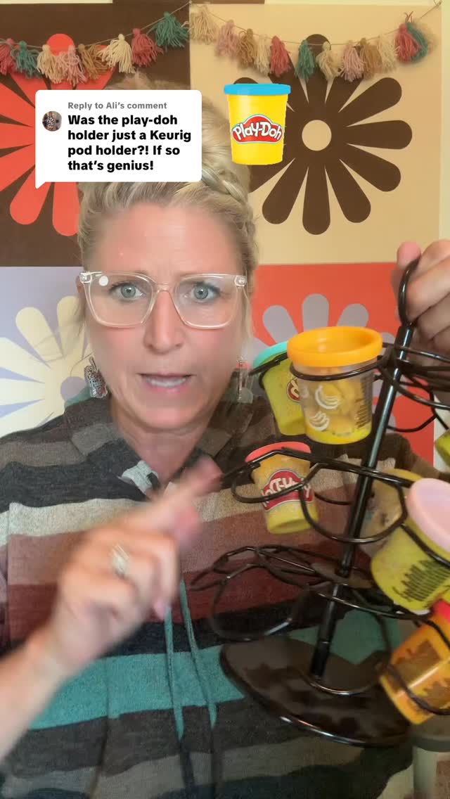 Instagram post by @smilesamy70 for Play-Doh. Caption reads: Play-doh🍎 #teachertips #teacher @playdoh....