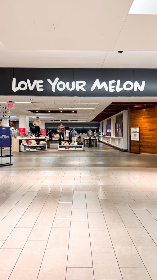 Instagram post by @buildyourownbeanie for Love Your Melon. Caption reads: Love Your Melon is now open at Mall of America! 💙....