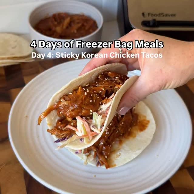 Instagram post by @joinequ for FoodSaver. Caption reads: [...] CHICKEN TACOS 🌮

We’ve teamed up with....