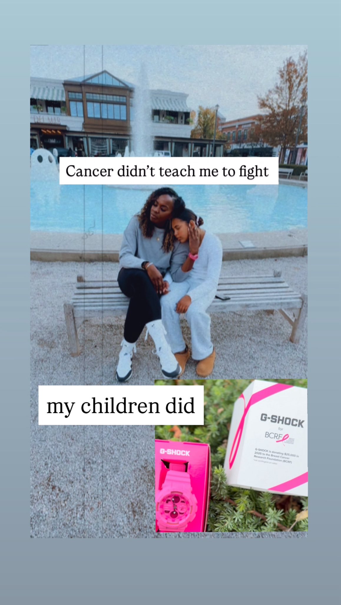 Instagram post by @dearcancer_itsme for G-SHOCK. Caption reads: I didn’t learn to fight from cancer.
I learned to....