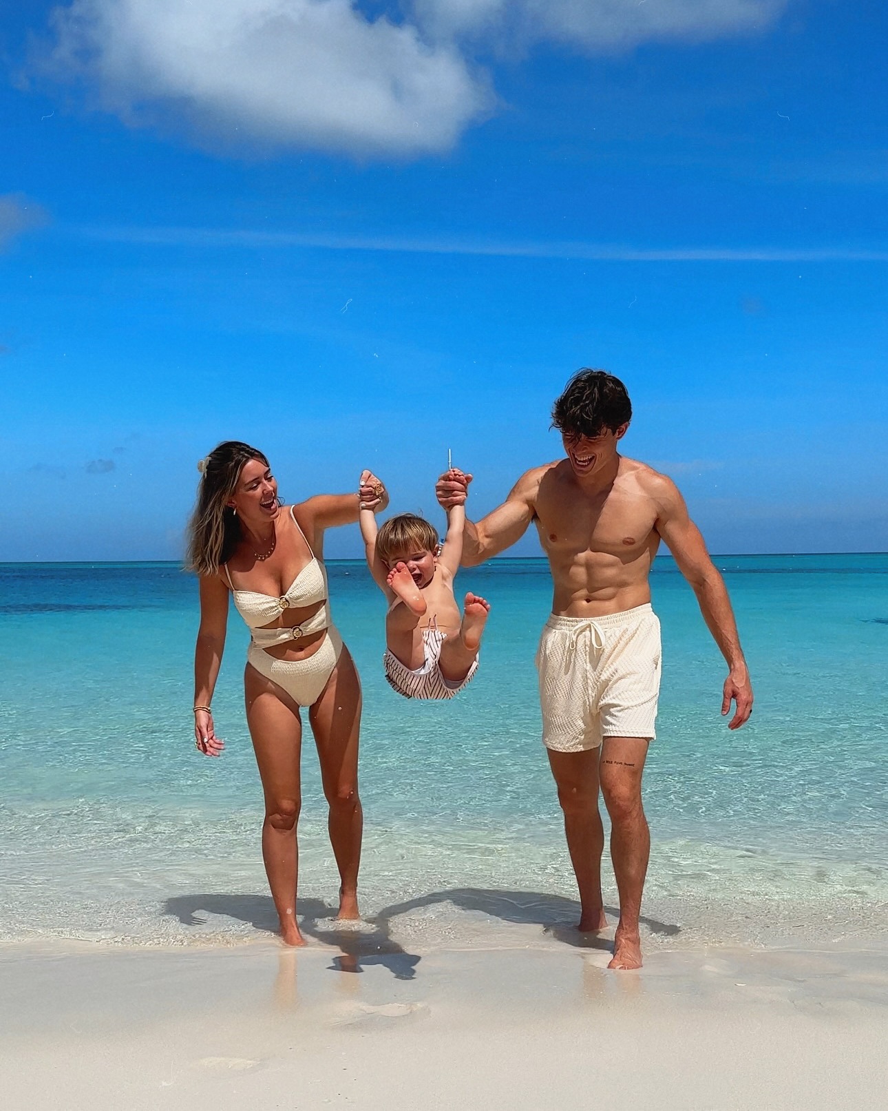 Instagram post by @mccall.mitchell for Beaches Resorts. Caption reads: he may not remember his first trip out of the....
