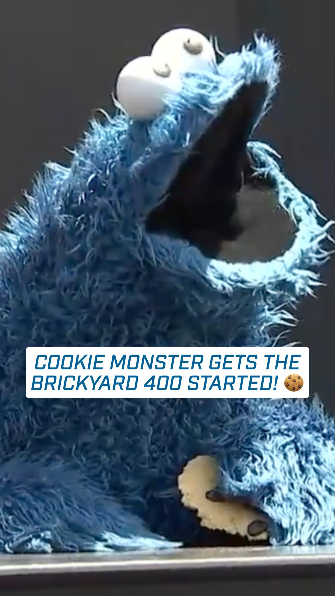 Instagram post by @brracing for Sesame Street. Caption reads: “DRIVERS, TO YOUR CARS!” 🍪
 
@cookiemonster from....