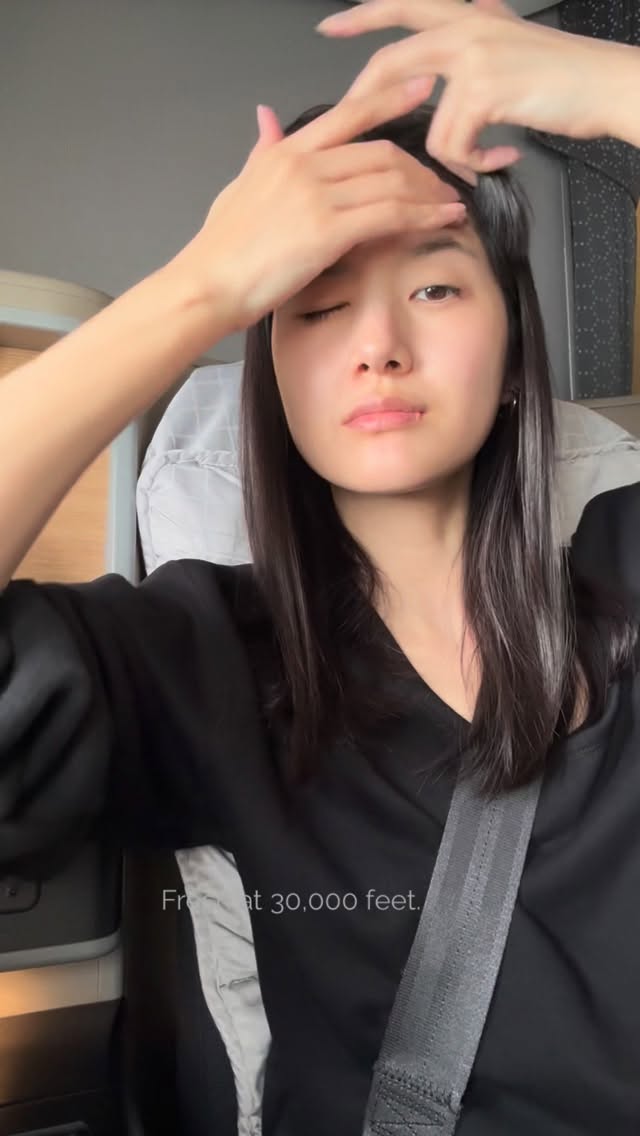 Instagram post by @kikoarai for CHANEL. Caption reads: A little mid-flight refresh.....