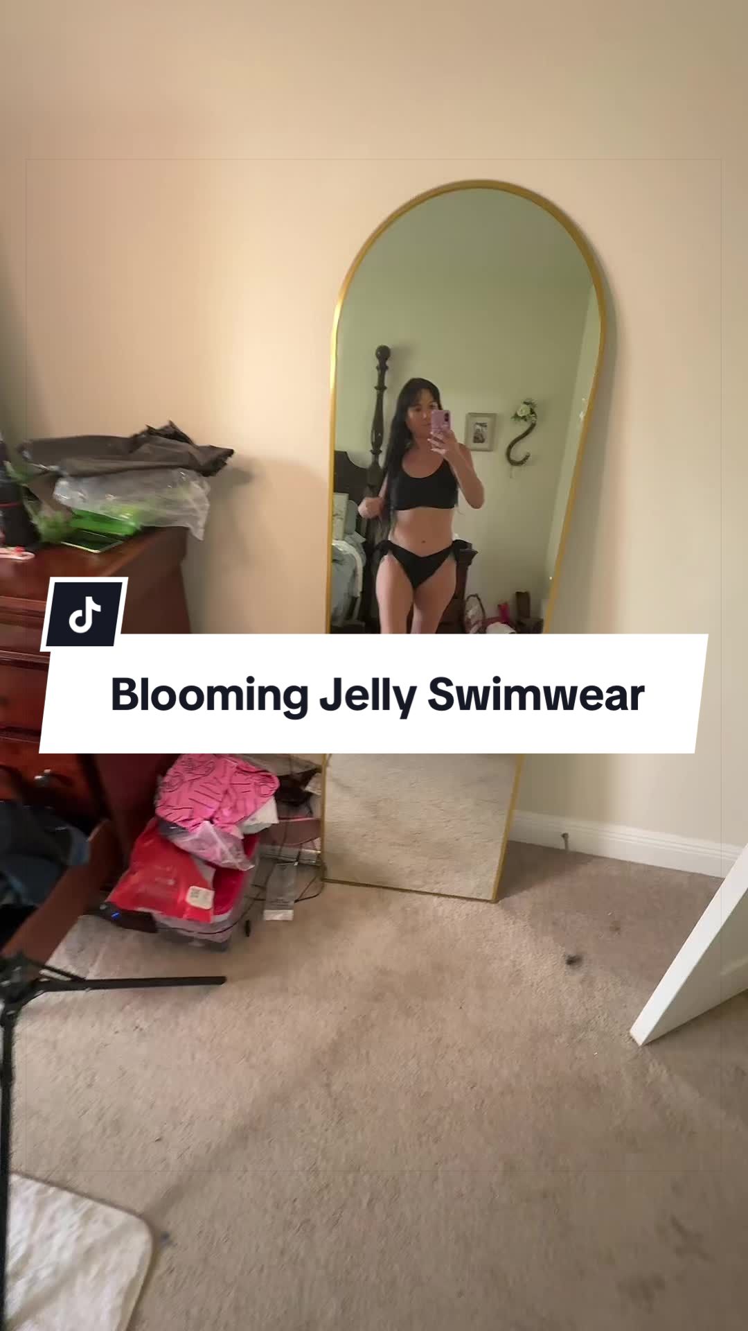 TikTok post by @christasbliss for Blooming Jelly. Caption reads: Blooming Jelly Womens Bikini S @Blooming Jelly....