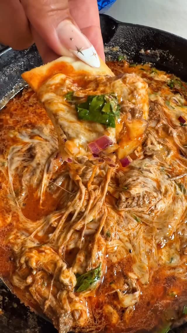 Instagram post by @liftingiscake for Trader Joe's. Caption reads: Birria Dip is 10/10 

For the Birria from....