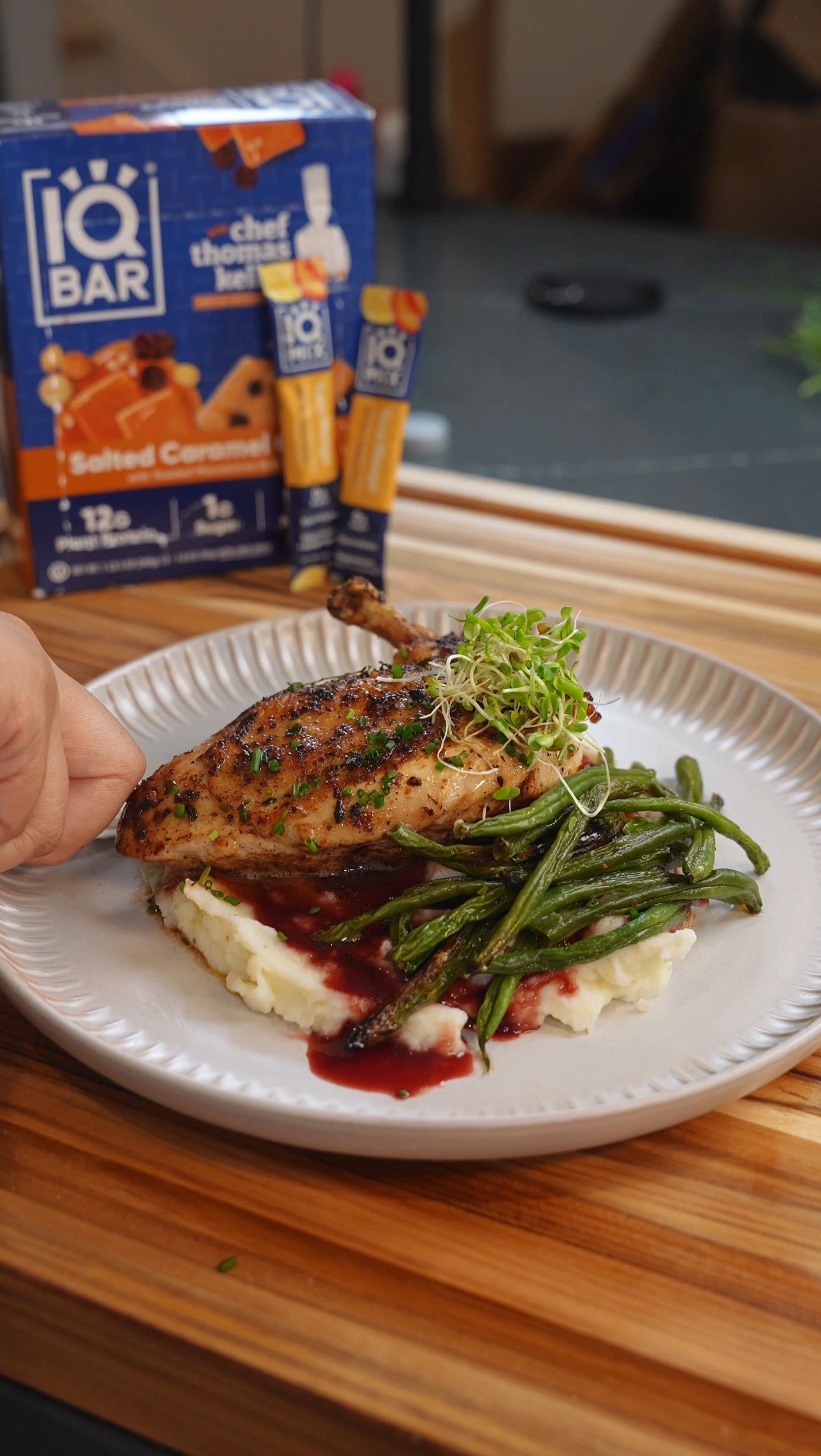 Instagram post by @hungrymockingbird for IQBAR. Caption reads: Only the finest fuel for the finest minds....