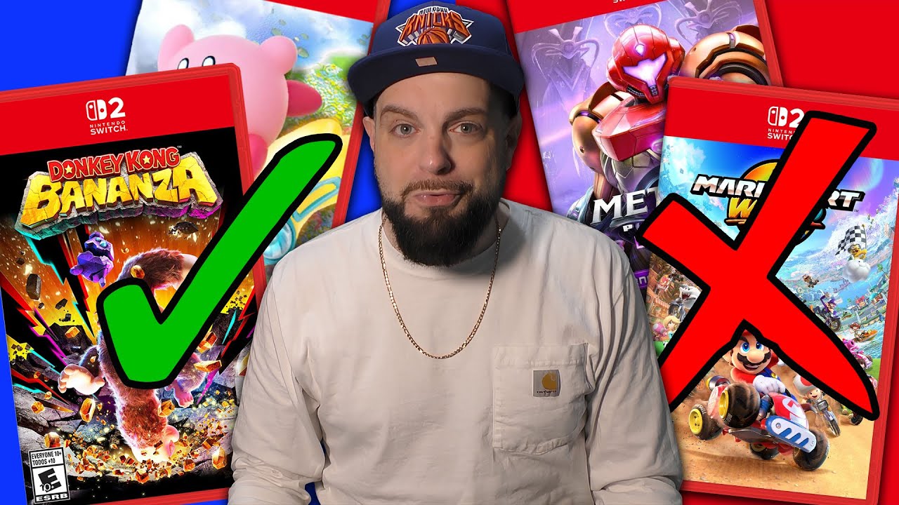 YouTube post by @RGT85 for Belkin. Caption reads: The BEST And WORST Of Nintendo Switch 2 In 2025.