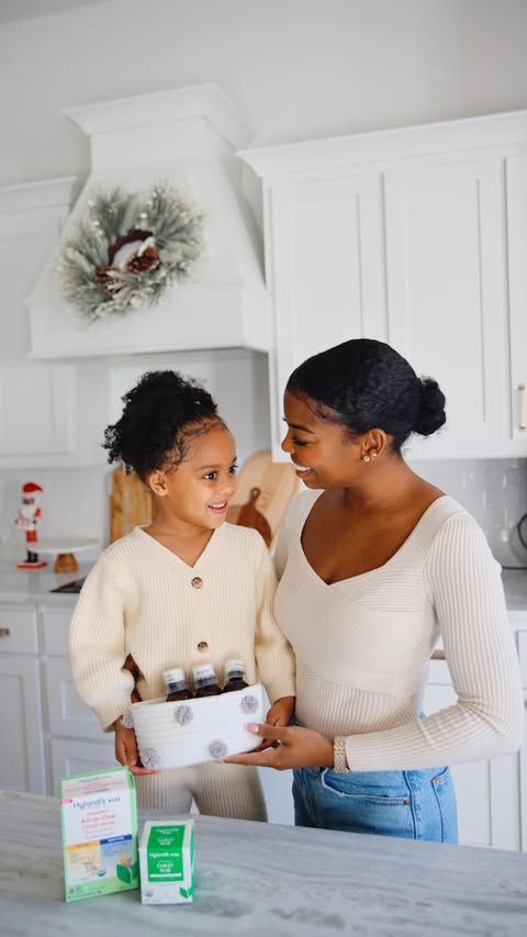 Instagram post by @ayeciara for Hyland's Naturals. Caption reads: [...] feel-better kit stocked and....