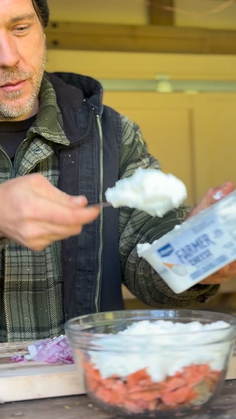 Instagram post by @chefadamglick for Lifeway Foods. Caption reads: Artichoke as the utensil. I made smoke salmon dip....