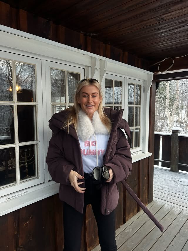 Instagram post by @leneorvik for Tesla. Caption reads: Winter magic in Norway. Christmas days filled with....