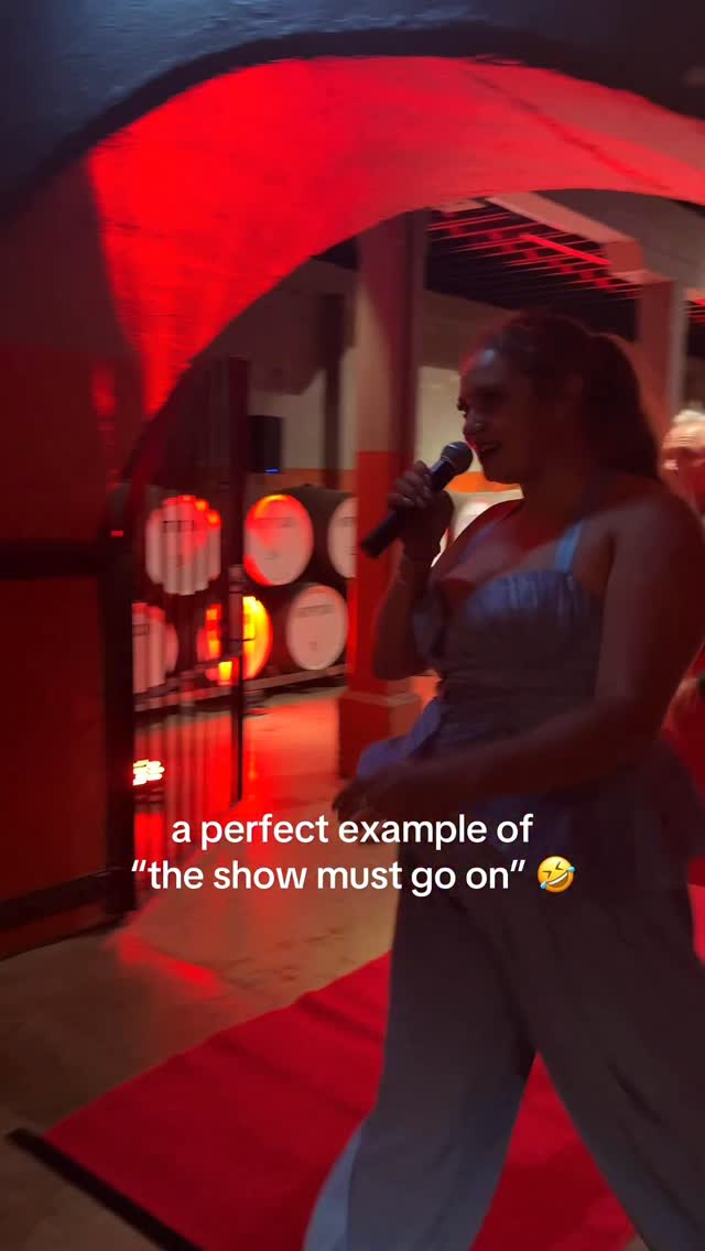 Instagram post by @n.a.a.r.a.h for Qantas. Caption reads: The show must go on 🤣 artist life!! @qantas....