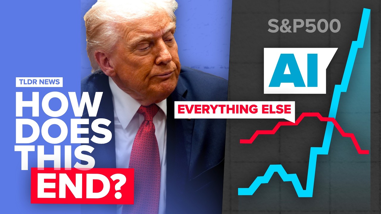 YouTube post by @TLDRnewsGLOBAL for Bloomberg. Caption reads: Is the US Economy Just One Big AI Bubble?.