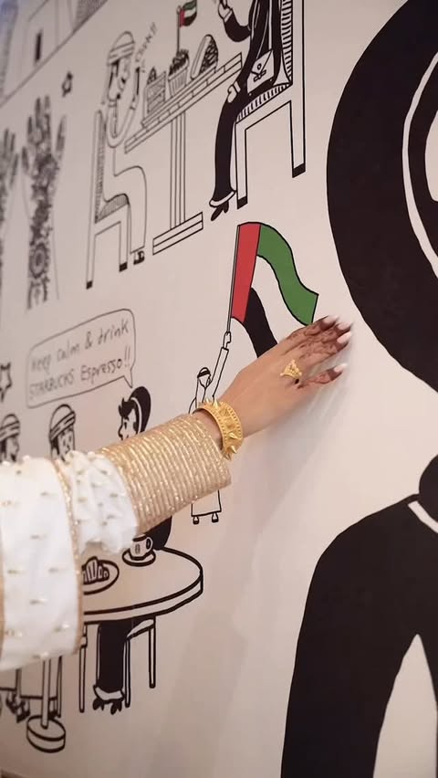 Instagram post by @maryamalshamsi.95 for Starbucks. Caption reads: When coffee meets art 

At Starbucks - 📍Marina....