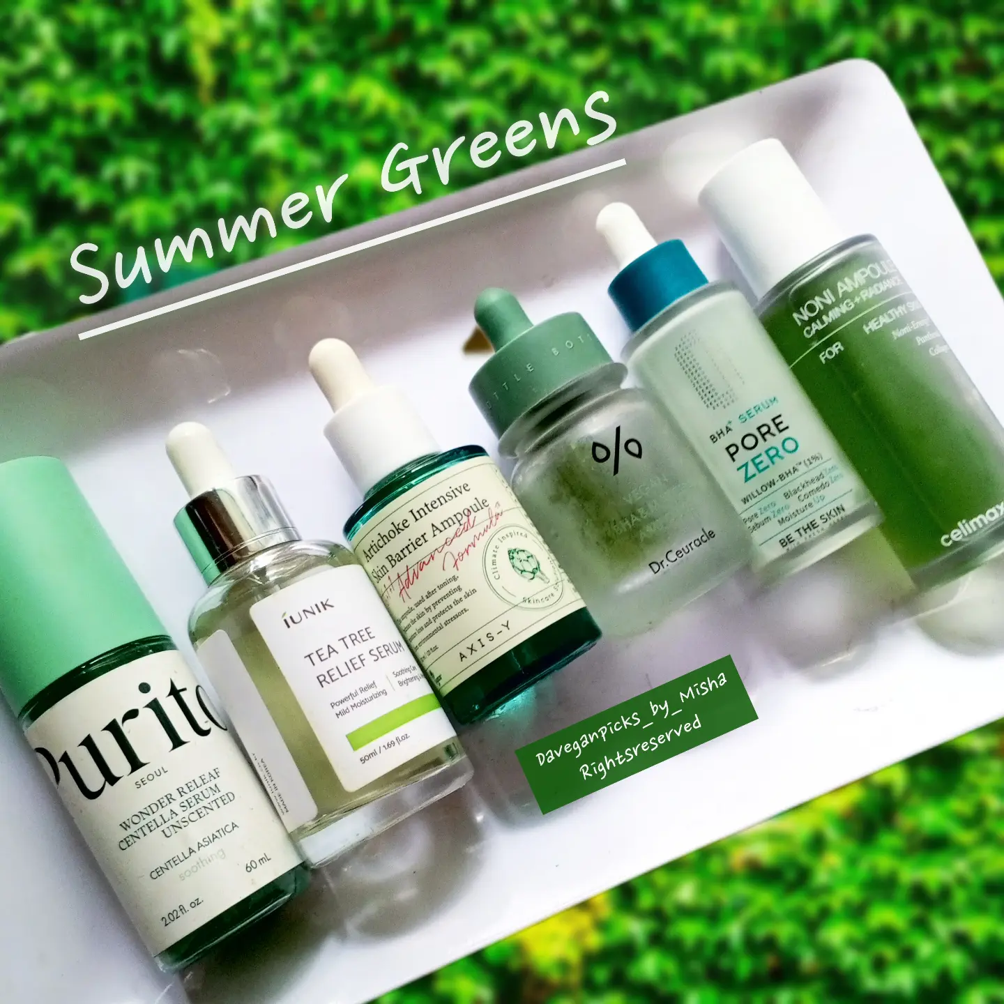 Instagram post by @daveganpicks_by_misha for Dr.Ceuracle. Caption reads: ‎|Review|Summer Greens Essentials....
