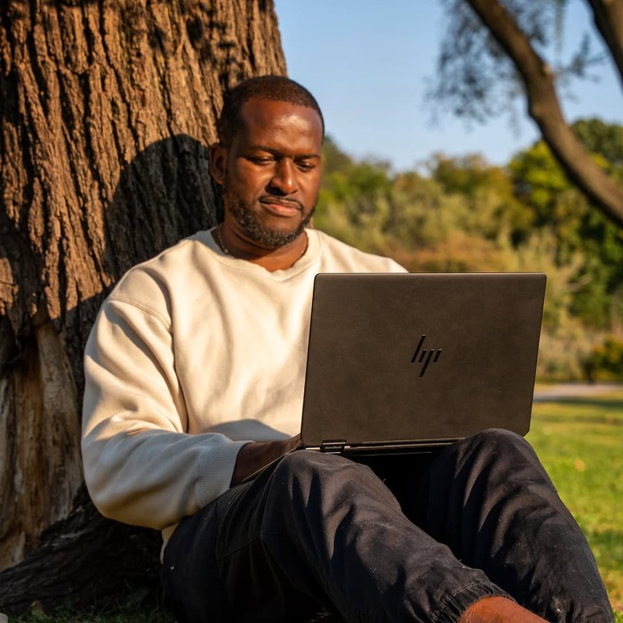 Instagram post by an influencer for HP. Caption reads: [...] has never been easier with the @HP OmniBook....