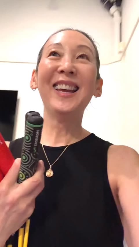 Instagram post by @heymiddleage for Crossrope. Caption reads: Yes! Quality ropes like @crossropejumpropes make a....