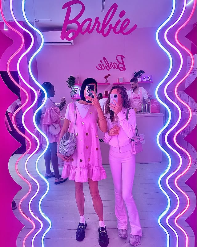 Instagram post by @catlbaxter for Barbie. Caption reads: Mum and daughter girls day out to the Barbie x....