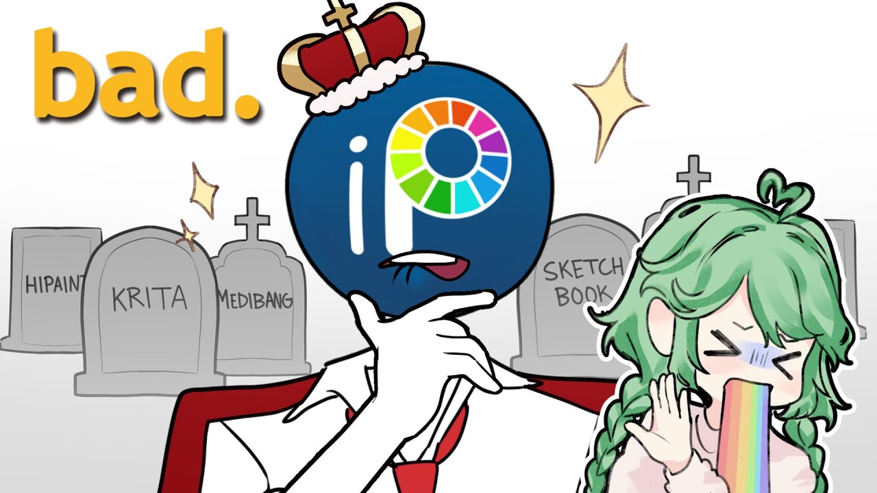 YouTube post by @hanacue for Printful. Caption reads: I Tried Every FREE Drawing App ...then I made them....