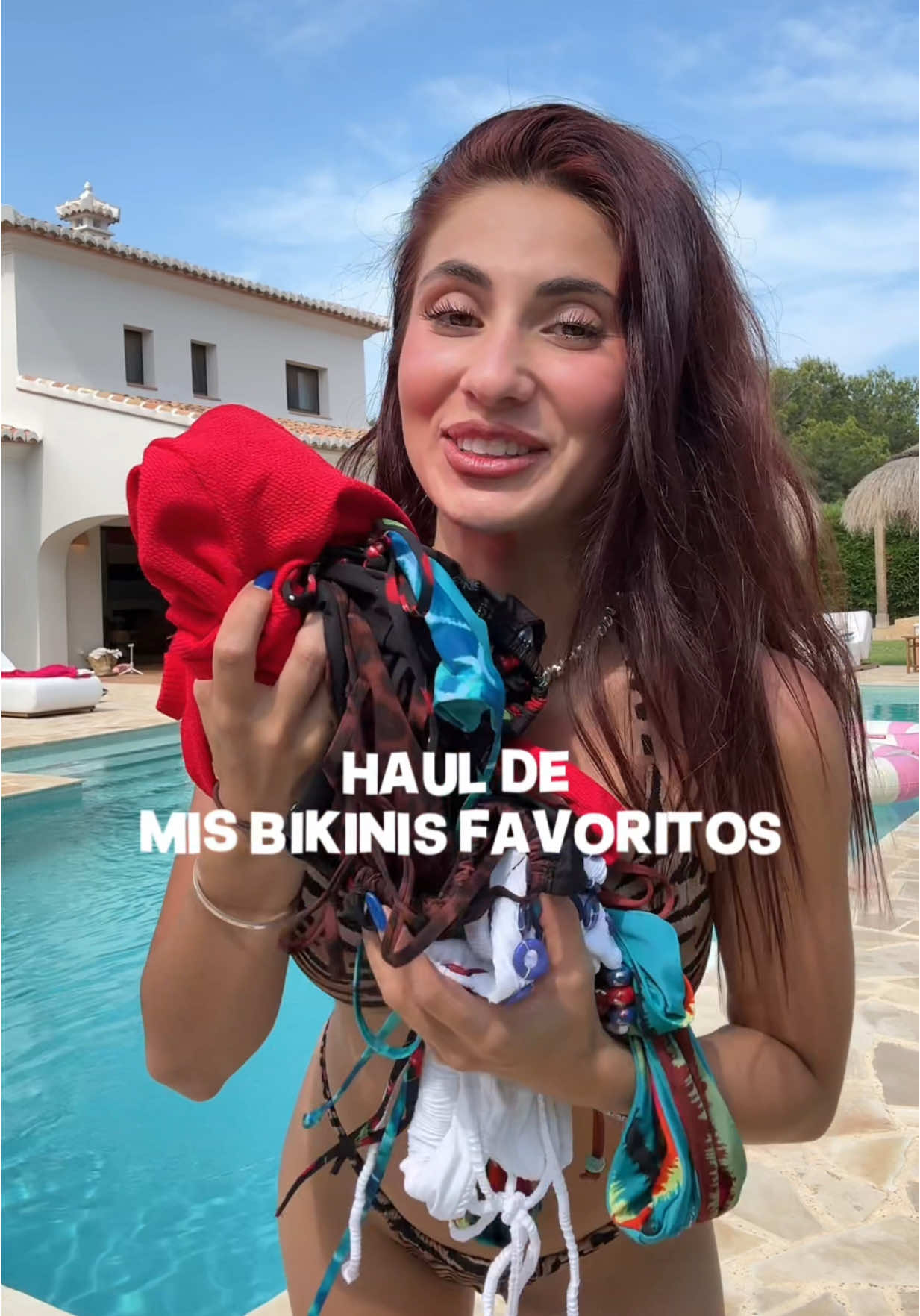 TikTok post by @andreagarte for TEZENiS. Caption reads: Mis bikinis favoritos para este verano son de....