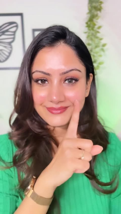 Instagram post by @anushabeauty for Aqualens. Caption reads: Soft, subtle, and effortless ✨ Wearing Envy Green....