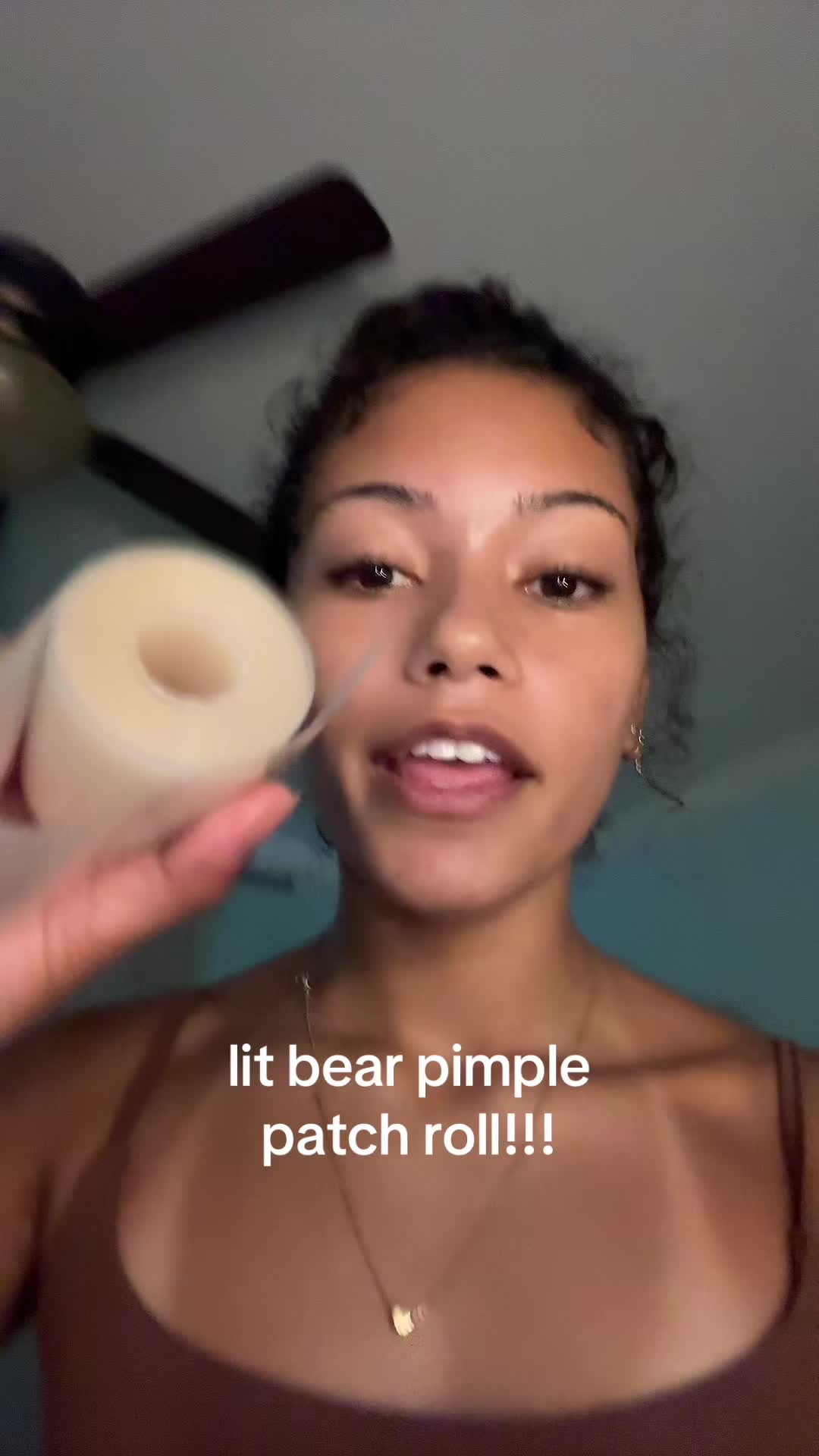 TikTok post by @ivebeendihscovered for LitBear. Caption reads: #litbear #litbearpimplepatches @LitBear #acne....