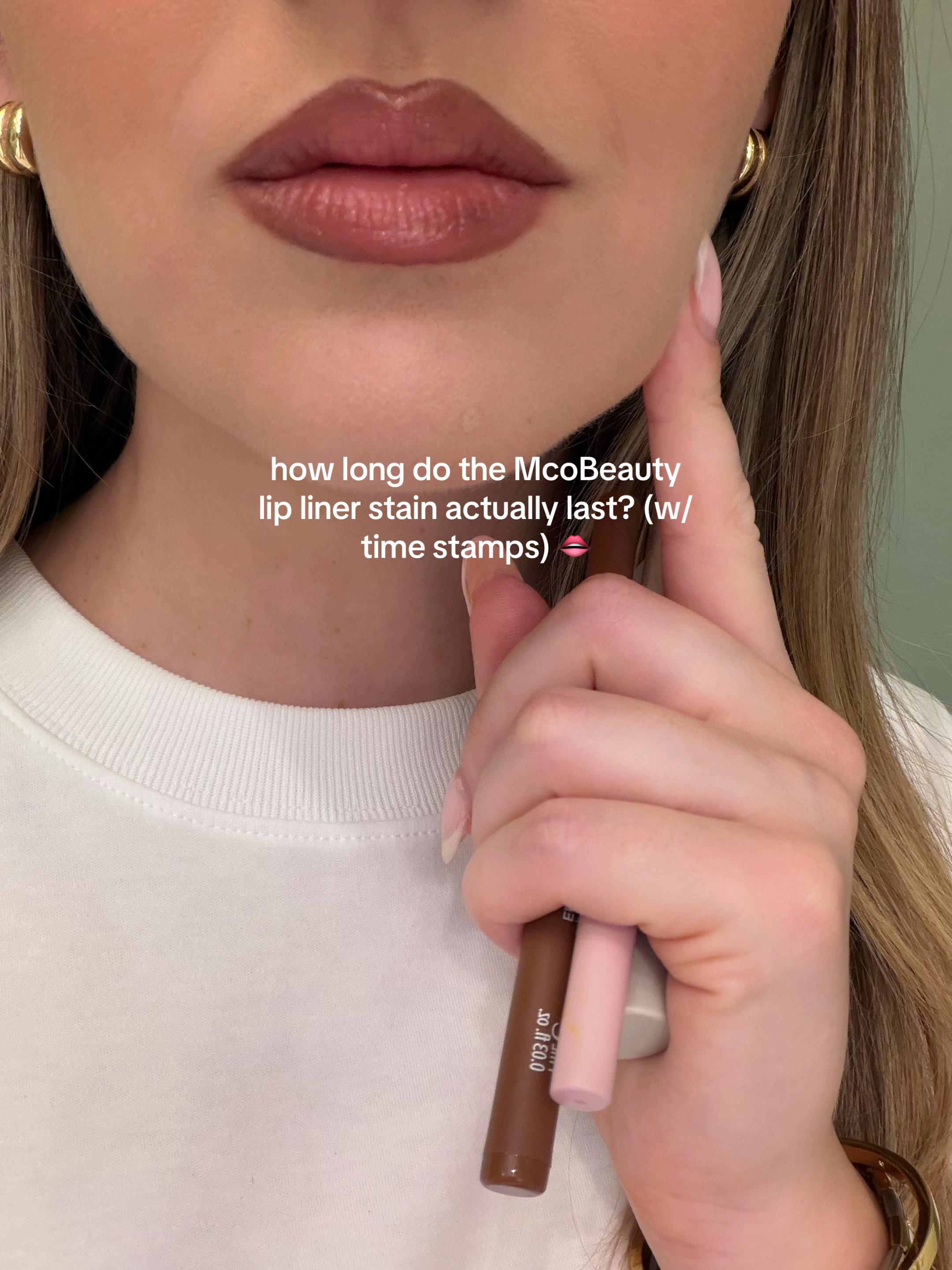 TikTok post by an influencer for MCoBeauty. Caption reads: @MCoBeauty UK @MCoBeauty #lipstain [...].