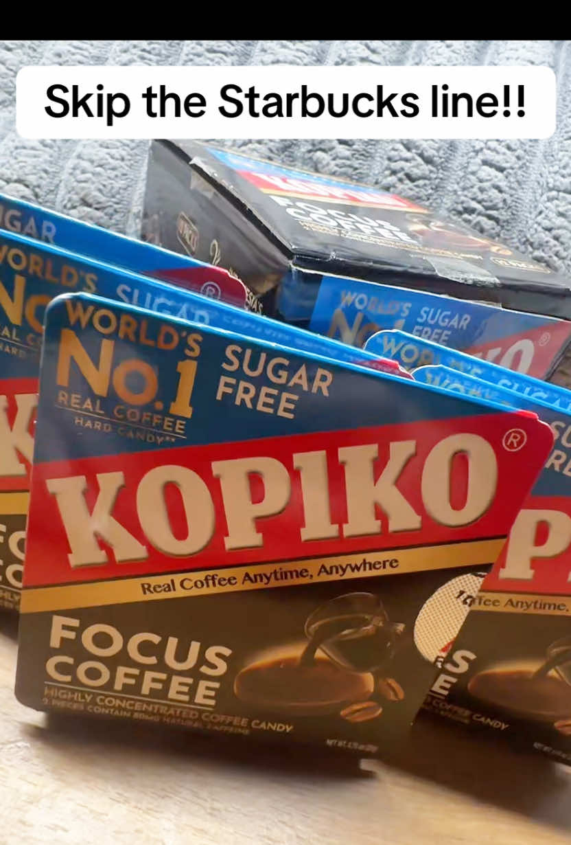 TikTok post by @imchristywatts for Kopiko USA. Caption reads: Are you running late this morning? Skip the stress....