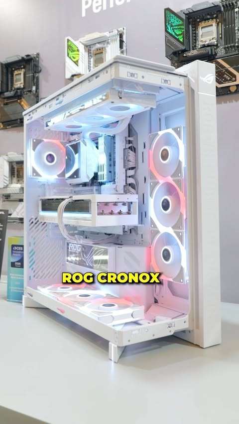 Instagram post by @techtesseract for ASUS. Caption reads: [...] holograms… and somehow even more screens....