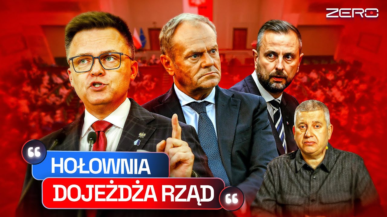 YouTube post by @KanalZeroPL for STS. Caption reads: HOŁOWNIA IS BLACKMAILING THE GOVERNMENT. WILL THE....