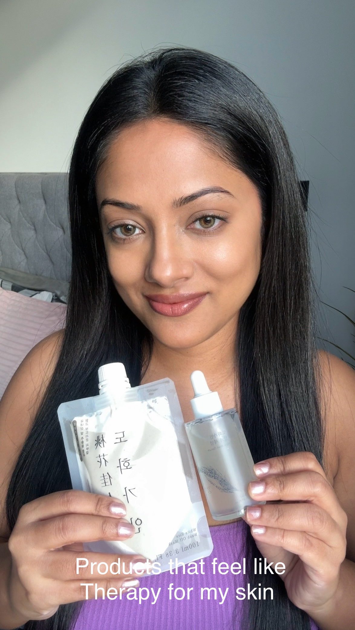 Instagram post by @ritabratadas for Coreelle. Caption reads: Lately, my skin has been loving this combo....