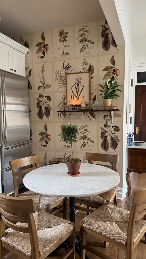 Instagram post by @mycityapartment for Sandberg Wallpaper. Caption reads: [...] across this Flora wallpaper by....