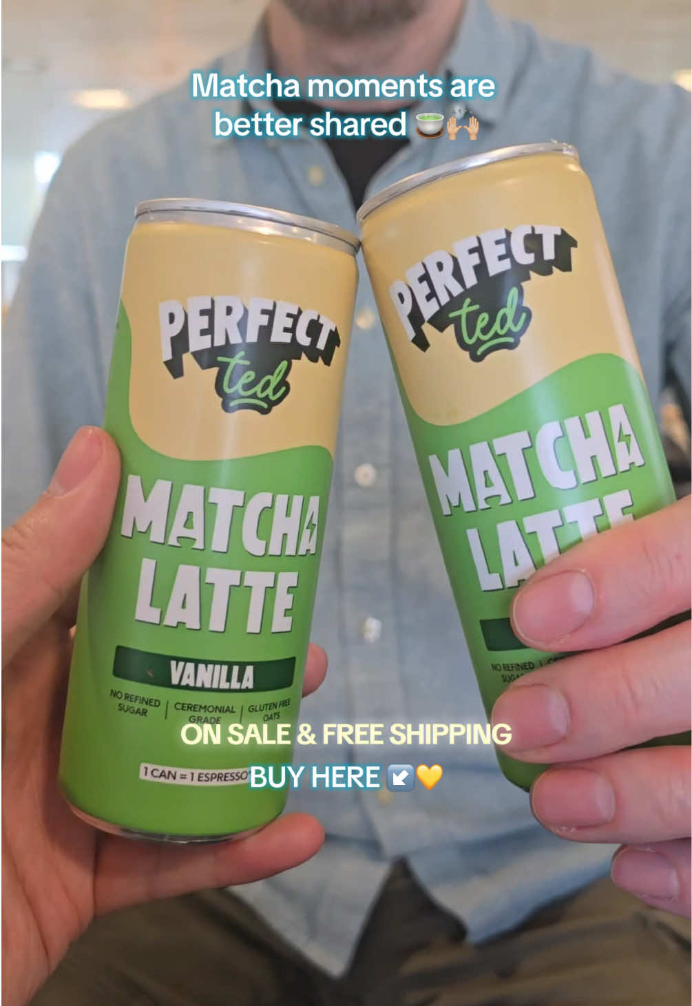 TikTok post by @lilyysuen for PerfectTed. Caption reads: [...] #matchalatte #vanillamatcha @PerfectTed....