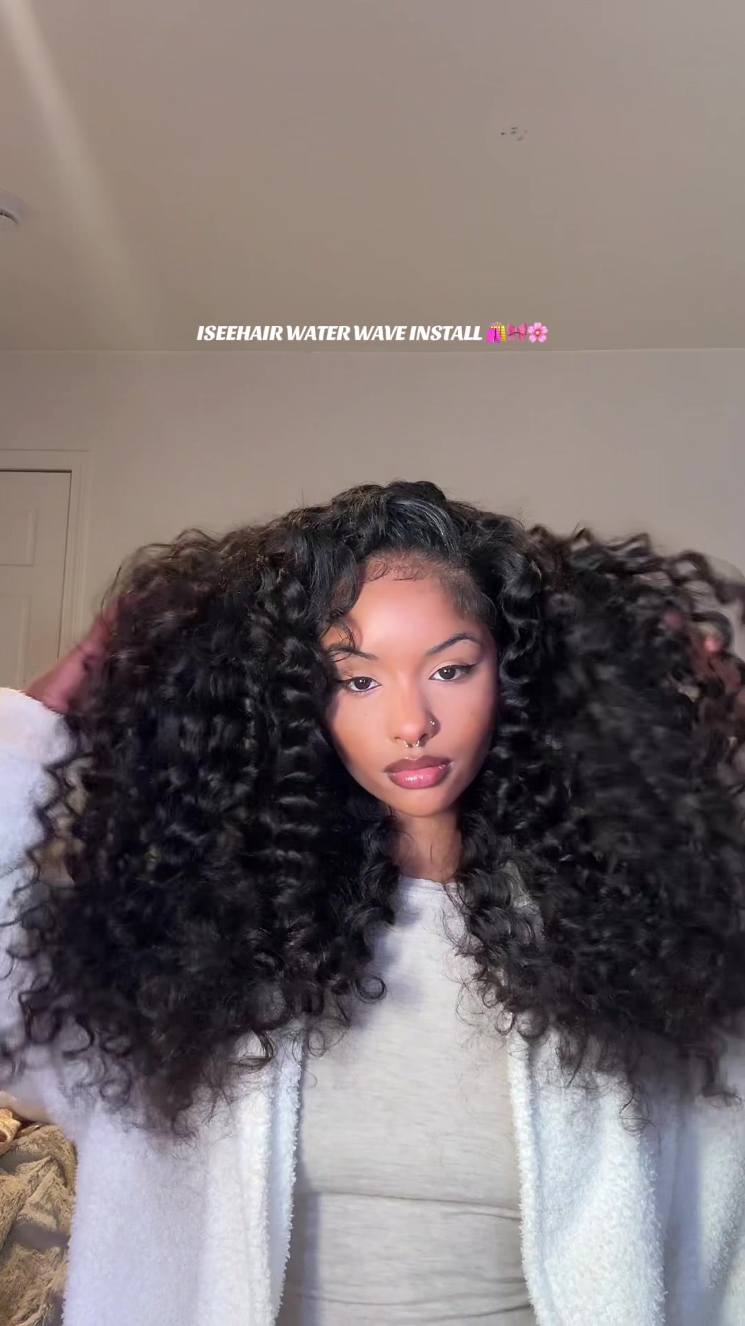 TikTok post by @bbydollaz for iseehair. Caption reads: @ISEEHAIR the 🐐 when it comes to the half wigs 😩....