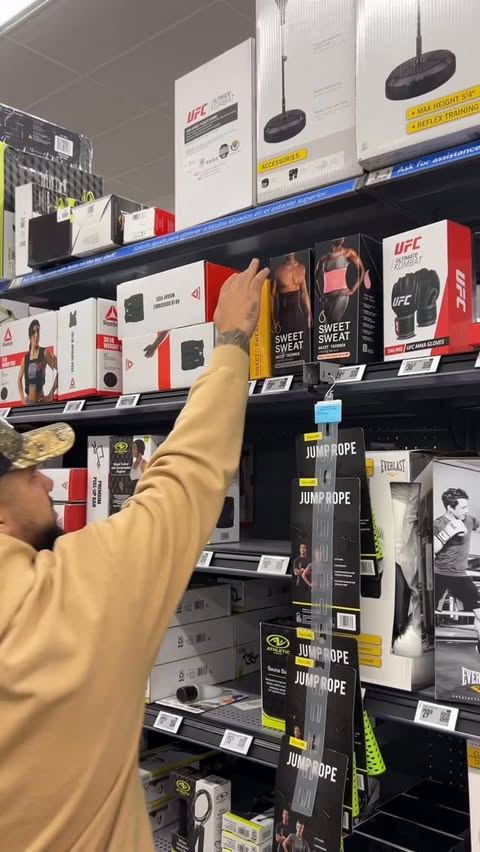 Instagram post by @miketheoryca for Sweet Sweat. Caption reads: Stumbled on this at Walmart 😳💪
Sweet Sweat Gel....