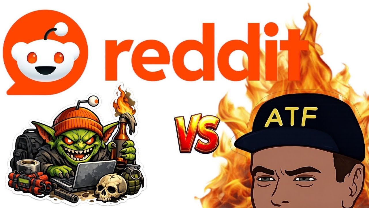 YouTube post by @CRSFirearms for Cash App Studios. Caption reads: Reddit Brought the ATF to Its Knees.