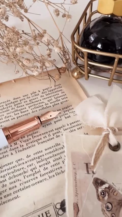 Instagram post by @nocturnallisa for Ellington Pens. Caption reads: Make paper tags with me using my beautiful....